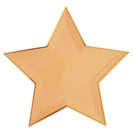 Plato estrella borde dorado salmón 6u